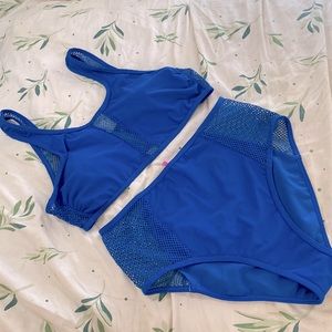 Blue Mesh Bikini Set